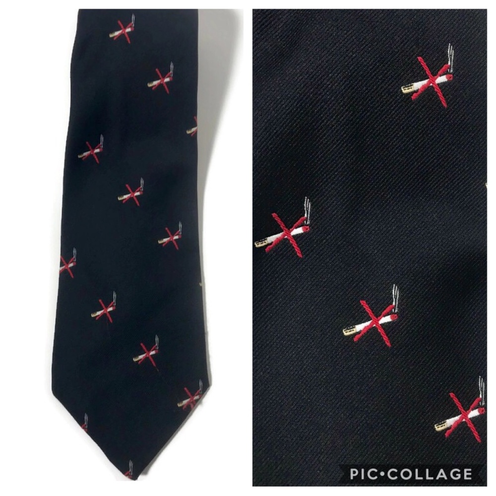 VINTAGE 70's Non-Smoker Tie 1975 Cigarettes X